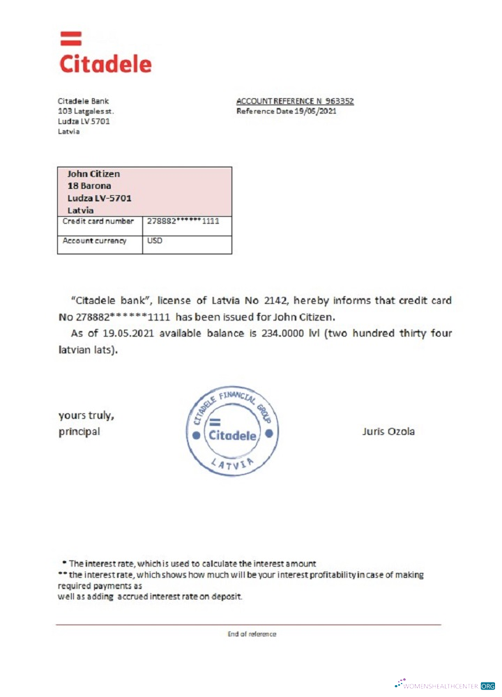 Download Latvia Citadele bank reference Photoshop template